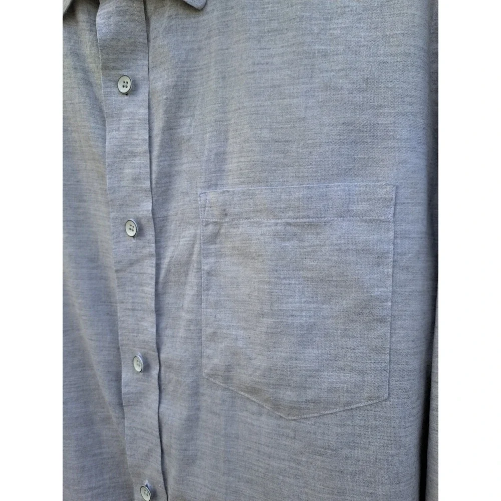 Banana Republic Men's Cotton Grey Button Up Long Sleeve Standart Fit Shirt L